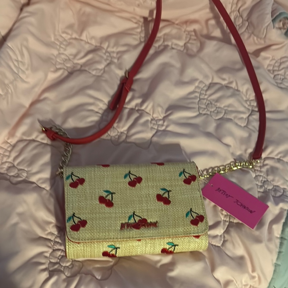Betsey Johnson Crossbody Bag with cherry Print